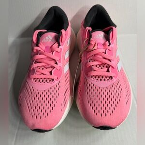 Adidas Women's Pink and White Sneakers